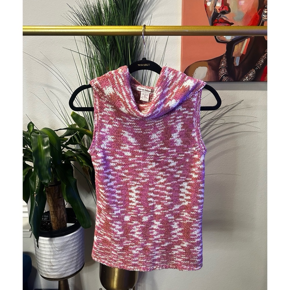 Vintage Lauren Hansen Sleeveless Sweater in Pink - Size Medium